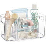 Rectangular Vanity Storage Bin With Pass Through Handles