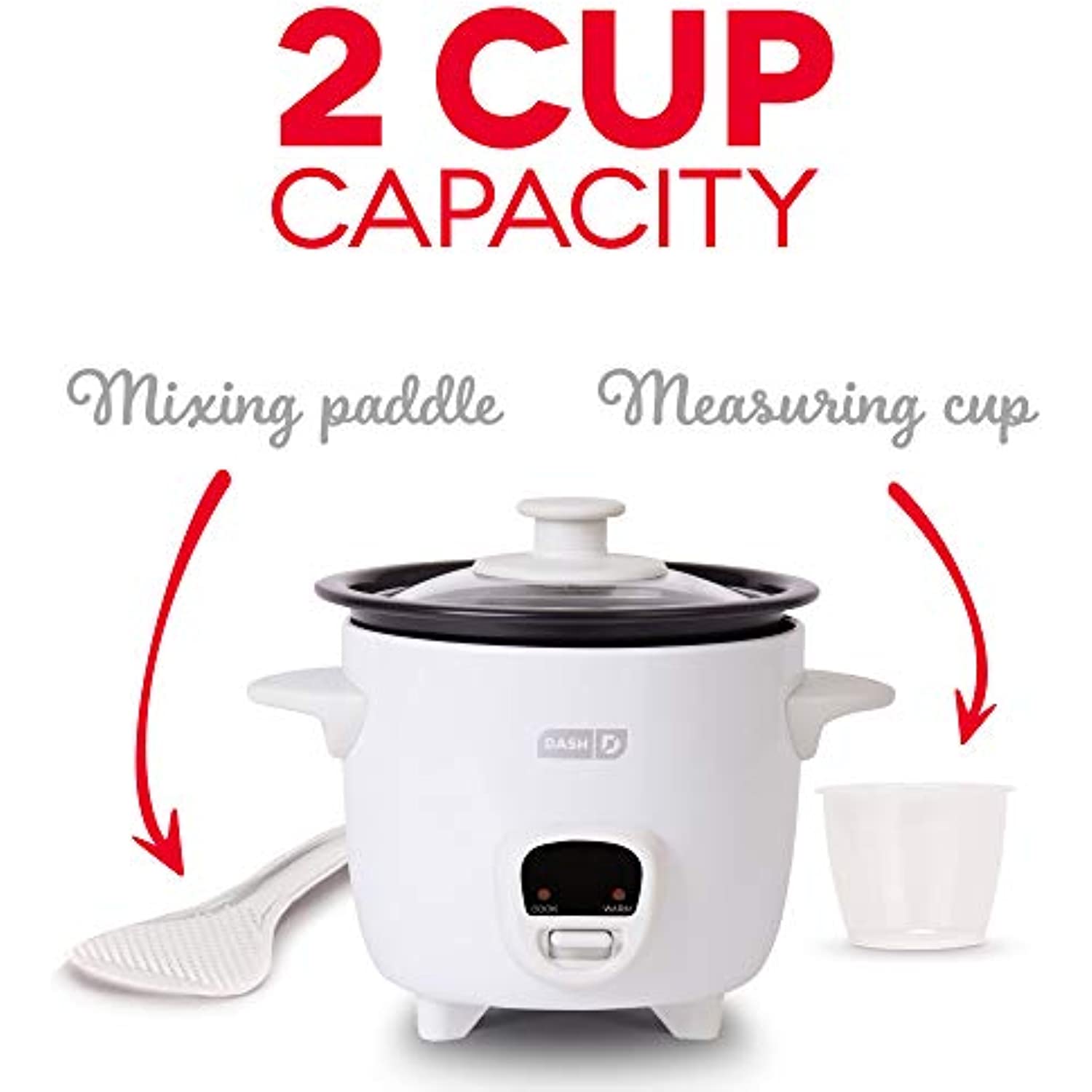 Dash Mini Rice Cooker Steamer 2 Cup Removable Nonstick Pot Keep