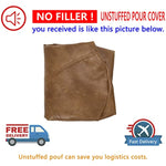 Unstuffed Faux Leather Pouf Cover