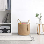 Decorative Rope Basket Wooden Bead Decoration with Handles