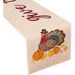 Pumpkin Turkey Thanksgiving Burlap Table Runners