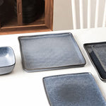 Square Stoneware Dinnerware Set 24 Piece Service For 8