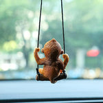 Cute Swinging Monkey Car Mirror Hanging Accessories for Car Interior