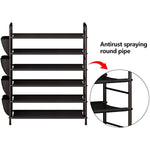 Metal Shoe Shelf Organizer With Side 8 Shoes Pockets