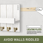 Elegant 5 Sturdy Key Hooks with Wooden Floating Shelf for Exclusive Designer Vintage Decor
