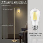 67” Modern Standing Lamp with HD Glass Lampshade and Pedal Switch