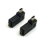 Cy 2Pcs 90 Degree Left Right Angled Mini Usb 5Pin Male To Micro Usb Female Data Sync Power Adapter