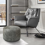 Unstuffed Faux Leather Pouf Cover