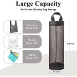 Mesh Grocery Bag Holder Hanging Storage Bag Dispenser