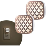 Brushed Nickel Flower Design Night Light With Plug-in, Dusk to Dawn Sensor
