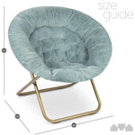 Cozy Faux Fur Saucer Chair For Bedroom