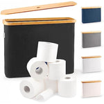 Bamboo Toilet Paper Holder Basket for Bathroom