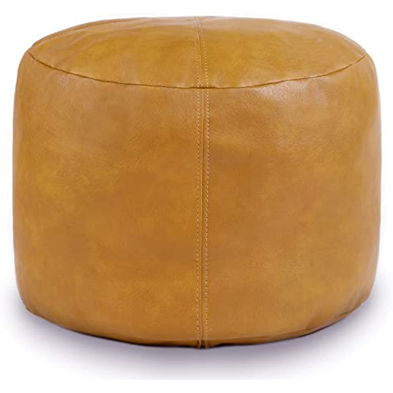 Unstuffed Faux Leather Pouf Cover