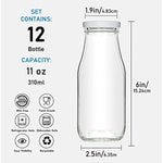 11Oz Glass Milk Bottles With Reusable Metal Twist Lids And Straws