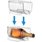 Set of 6 Stackable Clear Plastic Wine Rack Holder for Pantry