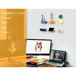 Floating Hanging Shelves with Cable Clips for Bedroom & Gaming Room - Set Of 2