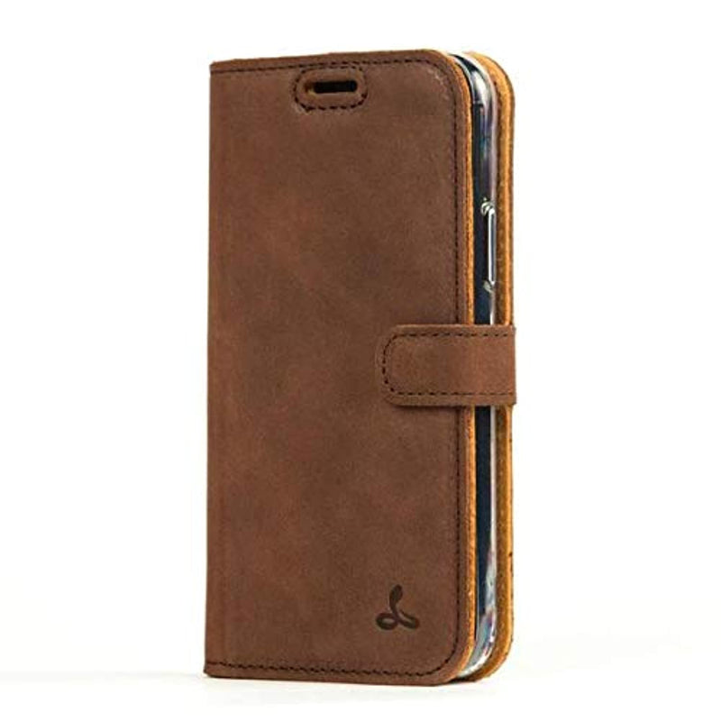 Snakehive Vintage Wallet For Google Pixel 4 Genuine Leather Wallet Phone Case Real Leather With Viewing Stand 3 Card Holder Flip Folio Cover With Card Slot Brown