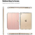 Ipad Air 3Rd Gen 10 5 2019 Ipad Pro 10 5 2017 Case Smart Folio Stand Protective Translucent Frosted Back Cover For Apple Ipad Air 3 10 5 Inch 2019Auto Sleep Wake Rose Gold 1