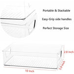 Stackable Plastic Clear Food Storage Bin with Handles for Pantry