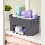 Rectangular Vanity Storage Bin With Pass Through Handles