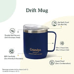10.1oz Grandpa Stainless Steel Dark Blue Reusable Tea & Coffee Mug