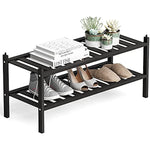 Bamboo Stackable Shoe Shelf Storage Organizer
