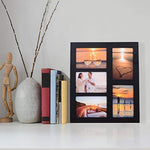 Opening Collage Picture Frame Black Wood Photo Frames for Tabletop Stand and Wall Mounting