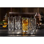 Kinsley Tall Highball Glasses Set Of 8 12 Ounce Cups Textured Designer Glassware