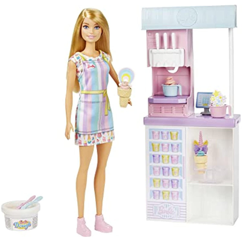 Ice Cream Shop Playset With Blonde Doll Ice Cream Machine Molds Dough More