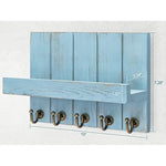 Elegant 5 Sturdy Key Hooks with Wooden Floating Shelf for Exclusive Designer Vintage Decor