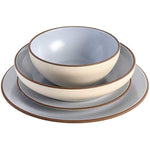 Classic Double Bowl Dinnerware Set Service For 4 16Pcs