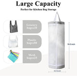 Mesh Grocery Bag Holder Hanging Storage Bag Dispenser