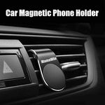 Car Phone Magnetic Clip On Stand Aluminum Alloy Portable Car Cell Phone Non Adhesive Holder Mount Metal Mobile Phone Holder For Iphone Android Phone 1 Pack Black