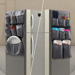 Fridge Dust Cover Top with 15 Extra Large Fabric Pockets for Spice, Cutlery & Napkins
