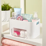 Rectangular Vanity Storage Bin With Pass Through Handles