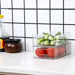 Stackable Plastic Clear Food Storage Bin with Handles for Pantry