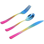 120Pcs Rainbow Plastic Cutlery Silverware
