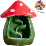 Cute Mushroom Incense Holder with 60 Incense Cones