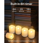 Battery Operated LED Tea Lights with Warm White Flickering Light