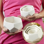 Geometric Ceramic Planters Bowls Shelf Decor Trinket Dish