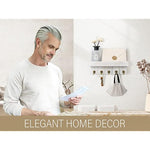 Elegant 5 Sturdy Key Hooks with Wooden Floating Shelf for Exclusive Designer Vintage Decor