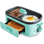 3 In 1 Breakfast Maker Station Healthy Ceramic Nonstick Dual Griddles For Eggs Meat And Pancakes