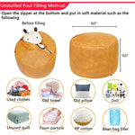Unstuffed Faux Leather Pouf Cover