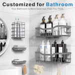 Adhesive Shower Rustproof Stainless Steel Bathroom Organizer