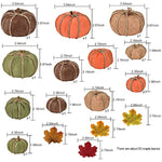 62Pcs Burlap Artificial Pumpkins Maple Harvest Fall Decoration