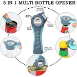 5 In 1 Multi Function Can Opener Ergonomic Multifunctional Kitchen Tools Set For Weak Hand
