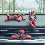 Funny Anime Car Pendant Reading Deadpool Ornaments for Car Interior Décor