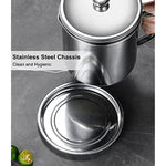 Bacon Grease Container With Strainer 1 25 L 42 Oz Stainless Steel Cooking Oil Keeper With Lid And Easy Grip Handle Suitable For Storing Frying Oil And Cooking Grease