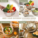 Stainless Steel Metal Bowls With Airtight Lids