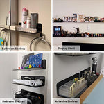 Floating Hanging Shelves with Cable Clips for Bedroom & Gaming Room - Set Of 2
